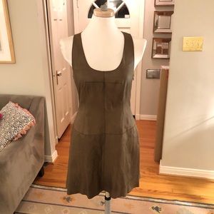 illia 100% Genuine Leather Racerback Mini Dress